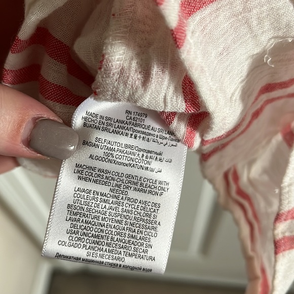 BCBGeneration l Rectangle Ruffle Sleeve Top Pink & White Striped Size Large - Picture 7 of 7